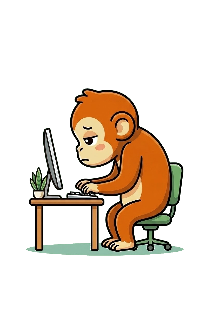 Monkey at desk
